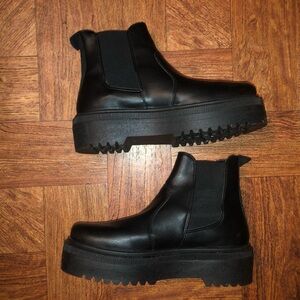 Black Steve Madden Chunky Boots